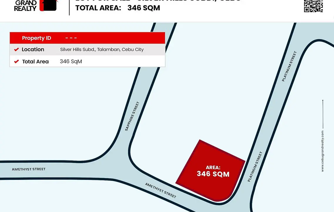 SLSH4 382 SqM Spacious Corner Lot for Sale in Silver Hills, Banilad - Cebu Grand Realty (2)