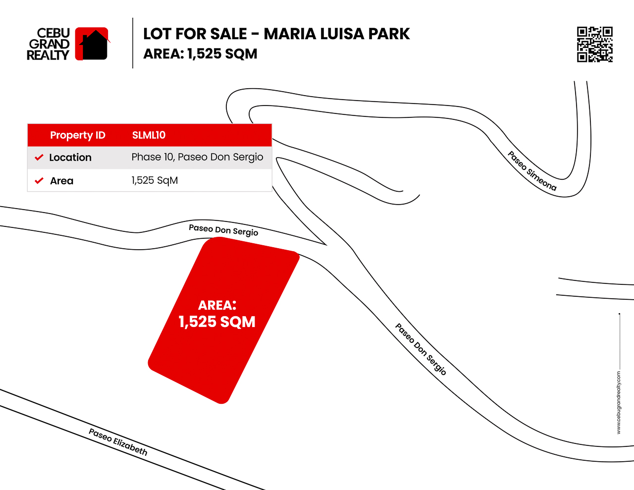 SLML10 1525 SqM Lot for Sale in Maria Luisa Park Cebu Grand Realty