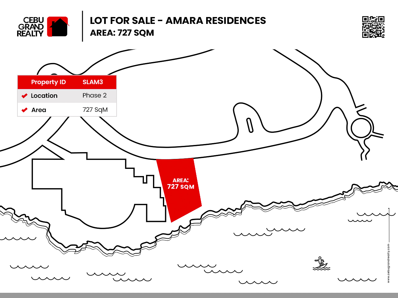 SLAM3 - Premier Beachfront Lot for Sale in Amara Residences - Phase 2 - 727 SqM - Cebu Grand Realty (
