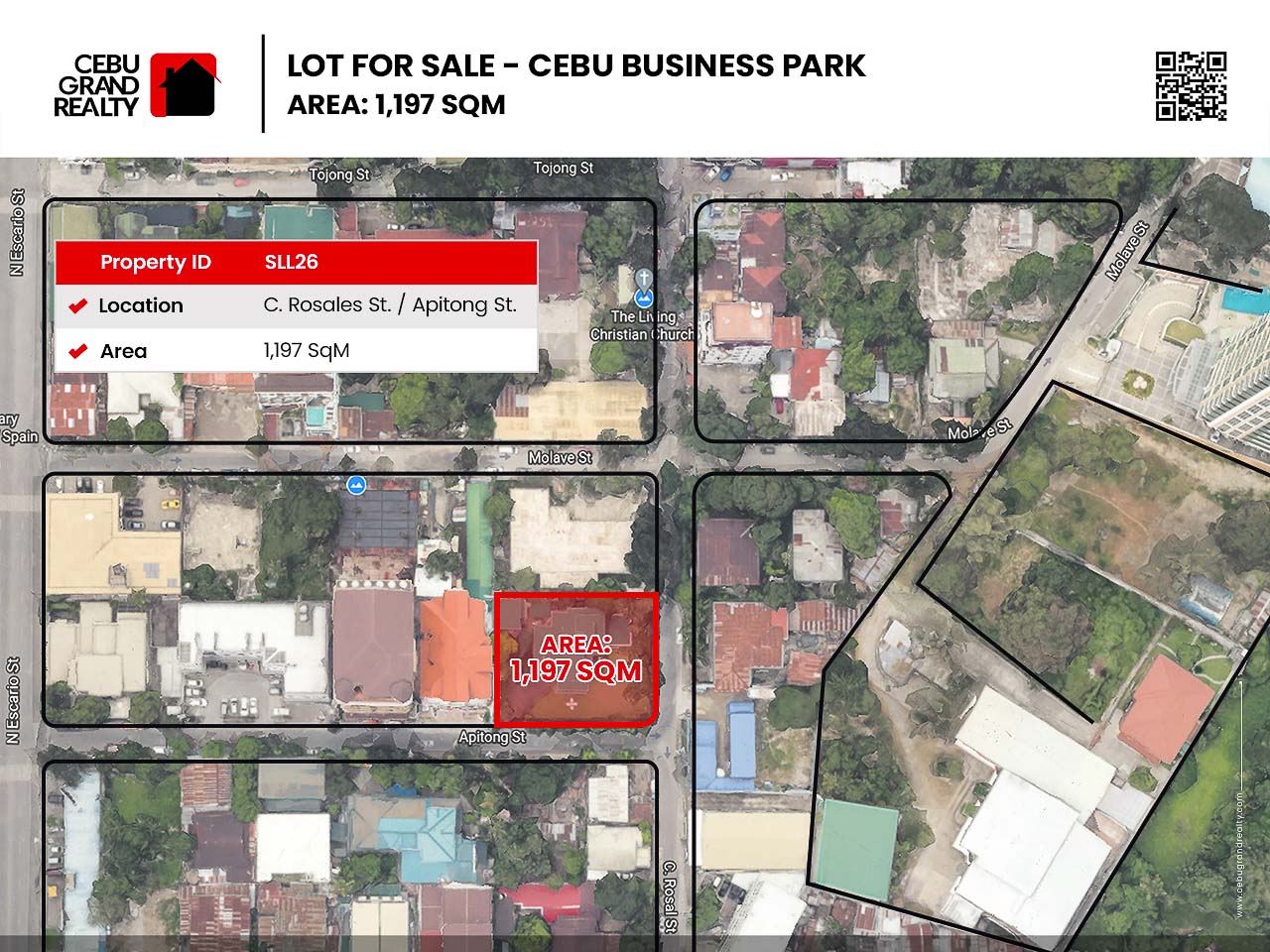 SLL26 - 1197 SqM Lot for Sale near Cebu Business Park - Cebu Grand Realty