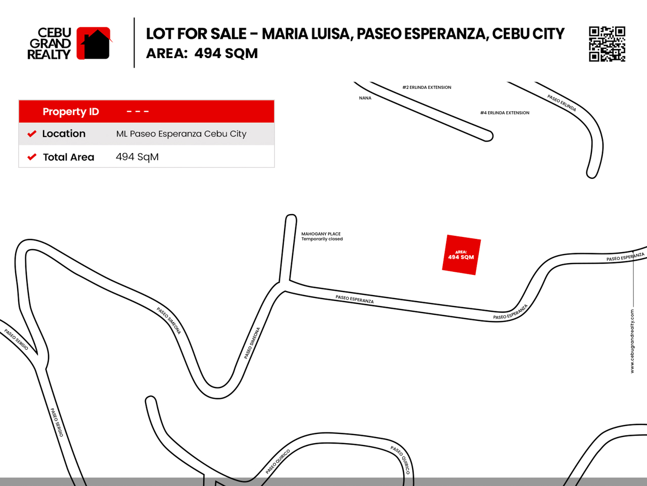 SLML24 494 SqM Lot for Sale in Maria Luisa Park - 1