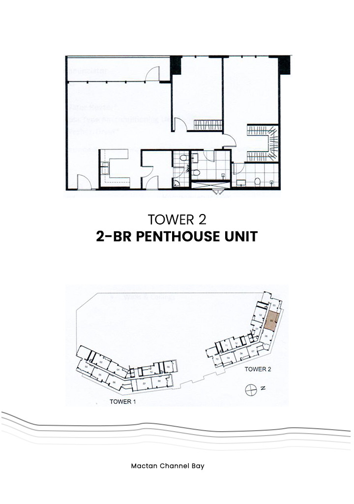 SRD54B Penthouse 2 Bedroom Condo for Sale in Mandani Bay Floor Plan