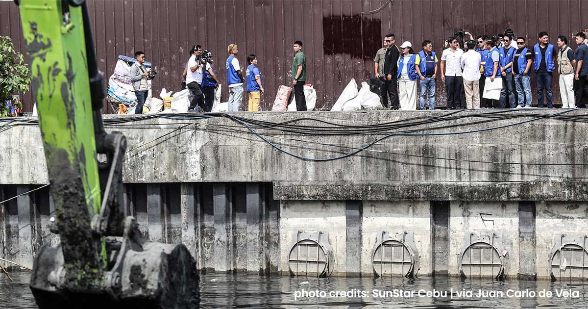 Community members and officials, including the Philippine President, gathering for the launch of the Oplan Kontra Baha Metro Cebu flood control project