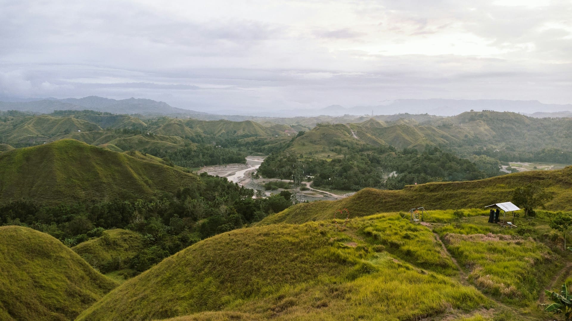 Green hillside countryside in Cagayan de Oro Philippines