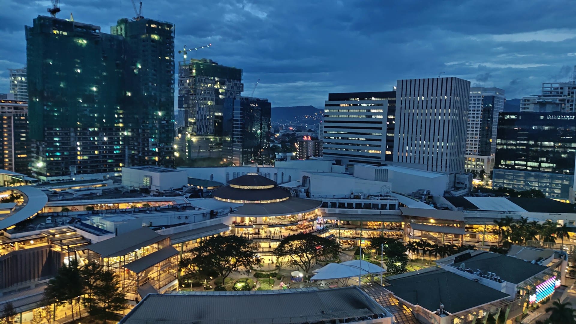 Aerial view of Cebu City buildings