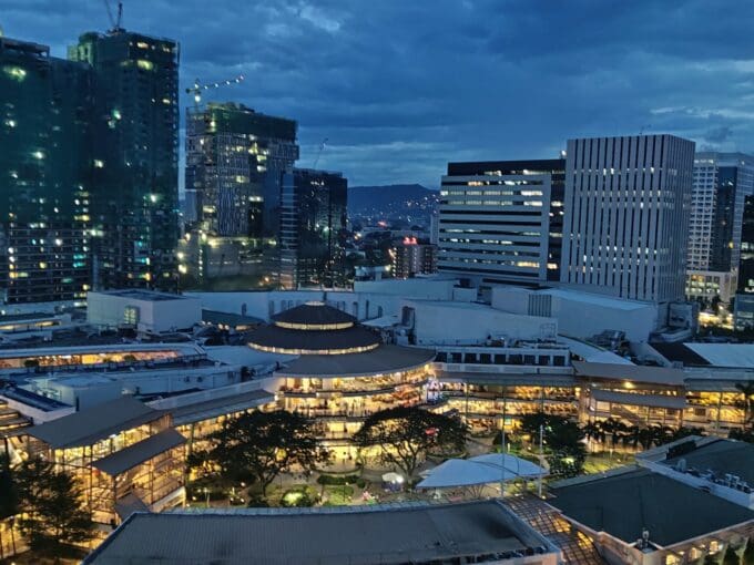 Bird's eye aerial view of Cebu City Philippines