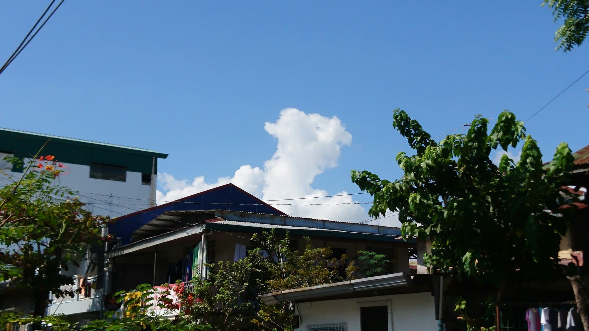 Residential house with blue sky in Samal Philippines