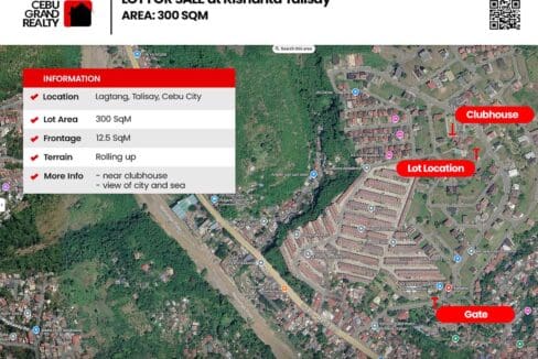 300 sqm residential lot for sale at Kishanta Subdivision, Talisay — location map