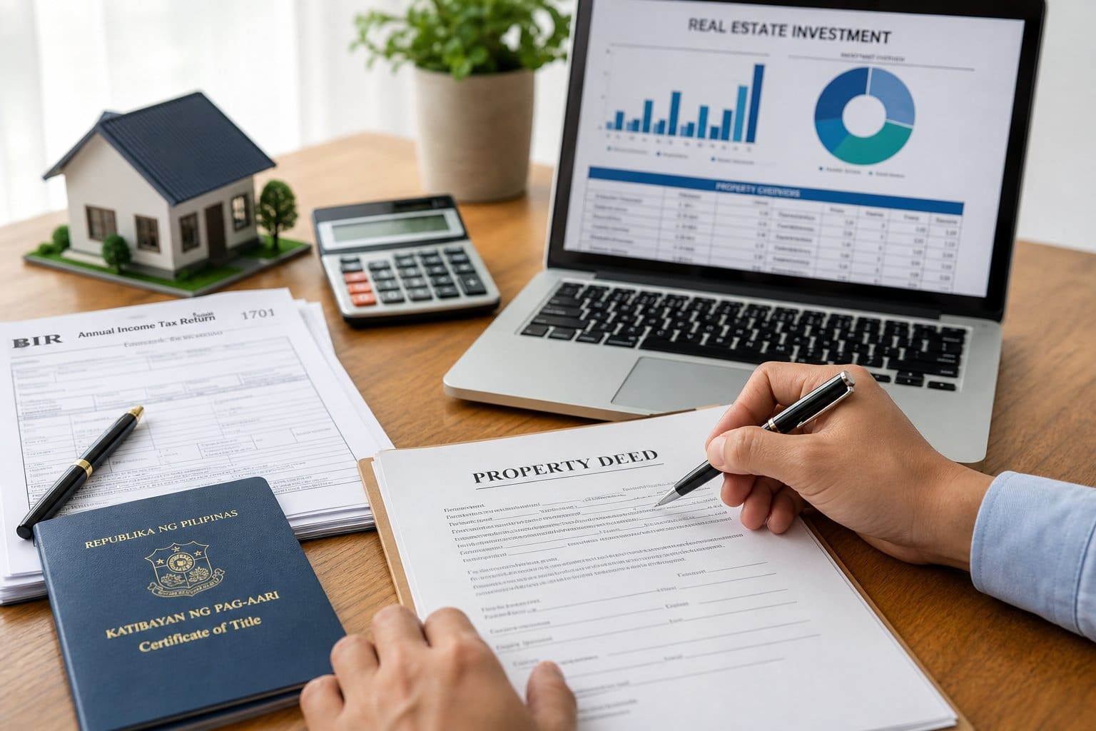 OFW reviewing Philippines property tax forms — DST exemption and VAT savings are key OFW tax benefits.