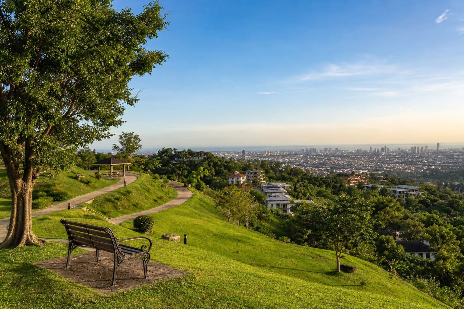 Parks and outdoor spots near Cebu Beverly Hills: hillside park with walking trails and city views