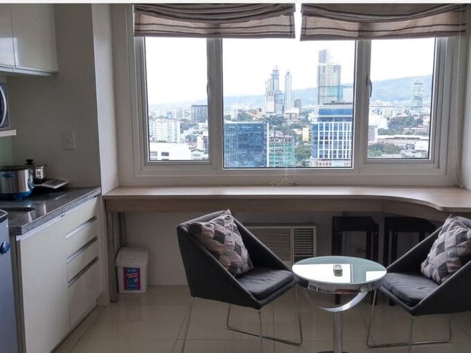 Furnished Studio with City View for Rent at Calyx Residences, Cebu IT Park