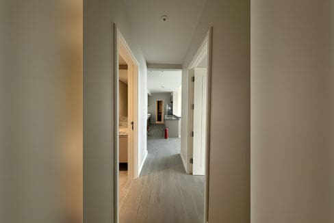 Interior hallway leading to the bedrooms