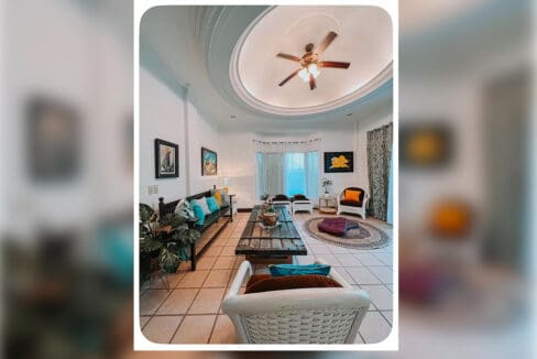 Living room with domed ceiling detail at the 6BR house and lot for sale in Maghaway, Talisay