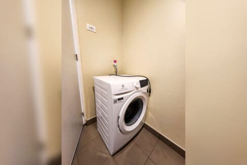 Laundry nook with front-load washing machine