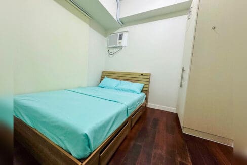 Third bedroom with storage bed and built-in wardrobe