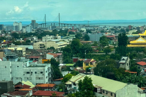 8th floor city and sea view from One Pavilion toward the Cebu-Cordova bridge