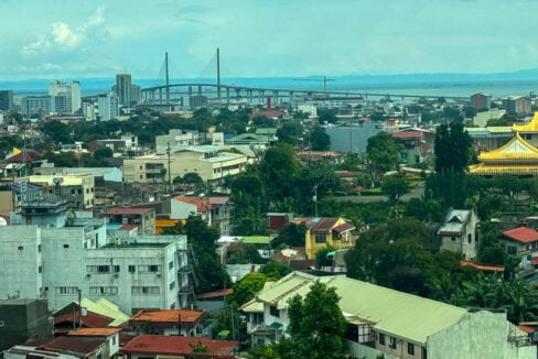8th floor city and sea view from One Pavilion toward the Cebu-Cordova bridge