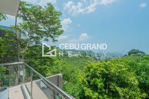 View from the balcony at Vista Grande over the tree canopy toward the city and the sea