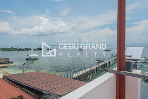 Rooftop view of the jetty and islands off Mactan's east coast