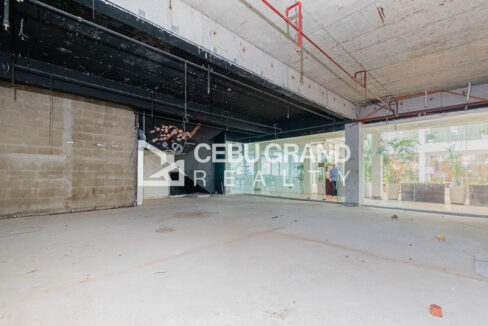 Interior view toward the glass frontage facing the landscaped inner courtyard