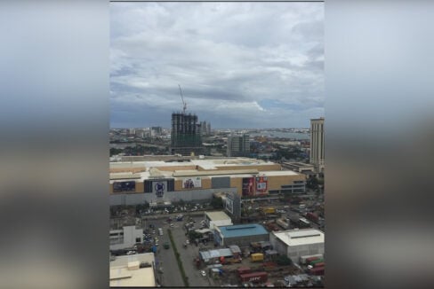 City and harbor view toward SM City Cebu from the studio window