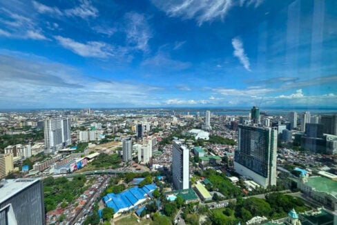 View from the 38th floor across Cebu City to the Mactan Channel