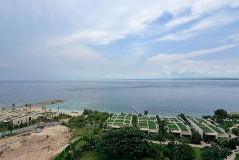 Sea view over the resort’s beach villas from the 10th floor
