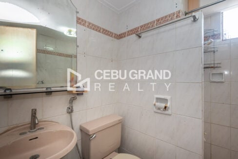Second bathroom with a mirror, toilet and shower area