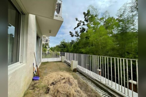 Private garden of the Gmelina garden unit, facing a bamboo grove